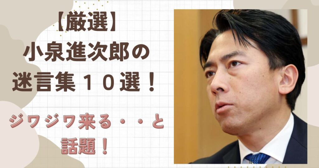 【厳選】小泉進次郎の迷言集10選!独特な言い回しが面白すぎる!